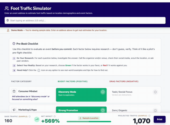 Foot Traffic Simulator demonstration